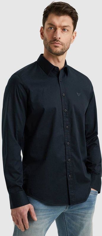 PME Legend - Casual Overhemd - Blauw - Katoen/Elastaan