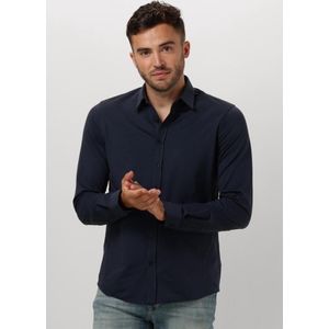 Cast Iron Long Sleeve Shirt Twill Jersey 2 Tone Overhemden Heren Blauw