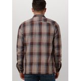 Cast Iron Long Sleeve Shirt Heavy Check Overhemden Heren - Bruin