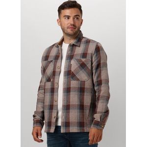 Cast Iron Long Sleeve Shirt Heavy Check Overhemden Heren - Bruin