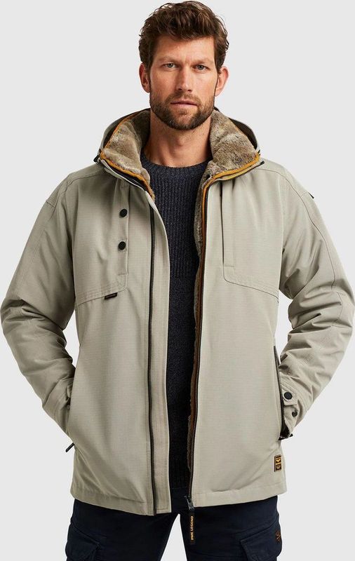 Tapered Fit Funktionsjacke mit abnehmbarem Innenkunstfell