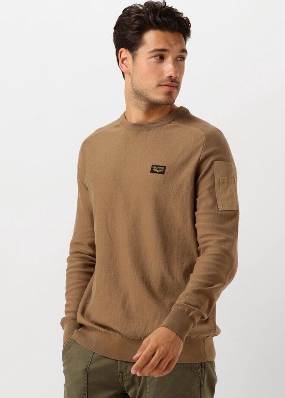 PME Legend R-neck American Classic Knit Truien & Vesten Heren - Sweater - Hoodie - Vest- Bruin