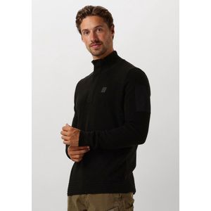 PME Legend Half Zip Collar Cotton Knit Truien & Vesten Heren - Sweater - Hoodie - Vest- Zwart