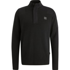 PME Legend Half Zip Collar Cotton Knit Truien & Vesten Heren - Sweater - Hoodie - Vest- Zwart
