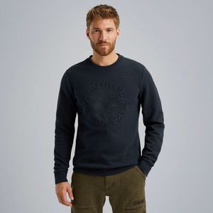 PME Legend Crewneck Waffle Jersey Truien & Vesten Heren - Sweater - Hoodie - Vest- Blauw