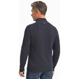Vanguard - Trui Half Zip Structuur - Blauw - Wolmix
