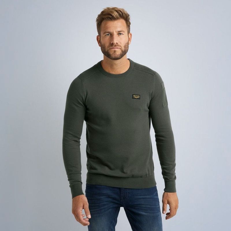 PME Legend - R-neck American Classic Buckley Knit - Sweater - Groen