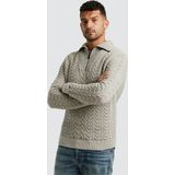 Cast Iron - Schipperstrui - Khaki - Katoen - Kabelpatroon