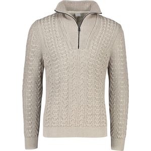 Cast Iron - Schipperstrui - Khaki - Katoen - Kabelpatroon