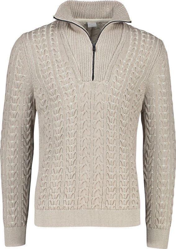 Cast Iron - Schipperstrui - Khaki - Katoen - Kabelpatroon