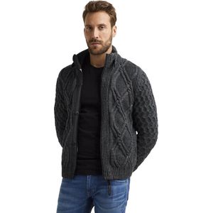 Zip jacket heavy knit mixed yarn