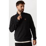 PME Legend Half Zip Collar Cotton Mouline Truien & Vesten Heren - Sweater - Hoodie - Vest- Zwart