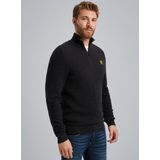 PME Legend Half Zip Collar Cotton Mouline Truien & Vesten Heren - Sweater - Hoodie - Vest- Zwart