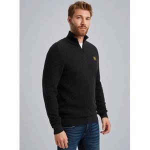 PME Legend Half Zip Collar Cotton Mouline Truien & Vesten Heren - Sweater - Hoodie - Vest- Zwart