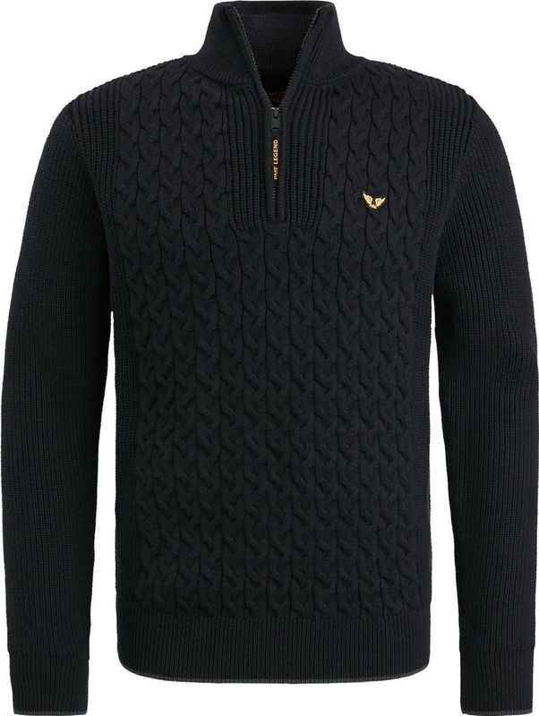 Half zip collar cotton mix cable