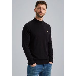 PME Legend Mock Neck Cotton Knit Truien & Vesten Heren - Sweater - Hoodie - Vest- Zwart