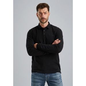 Long sleeve polo peached pique str