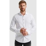 PME Legend - Jersey Overhemd - Wit - Katoen - Effen dessin - Lange mouw