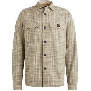 PME Legend Overhemd Beige - Lange Mouw - Ruit