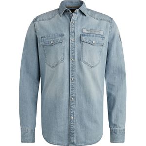 PME Legend - Blauw Denim Overhemd - Lange Mouwen - Heren