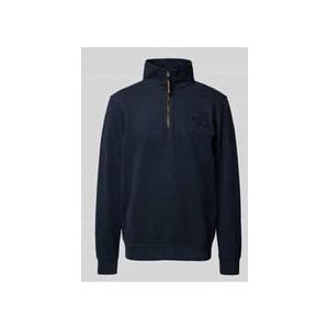 PME Legend Sweater Donkerblauw - Heren - Opstaande Kraag met Halve Rits