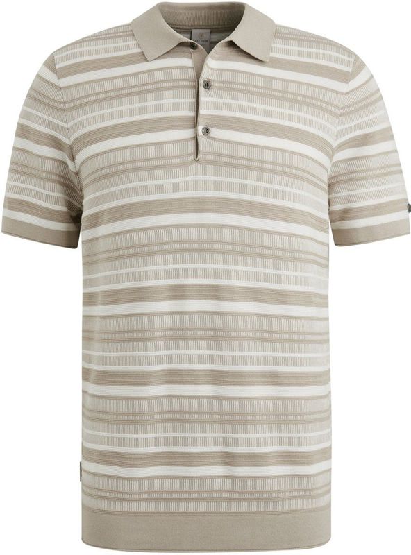 Cast Iron Polo Beige - Gestreept - Korte Mouwen - Katoen