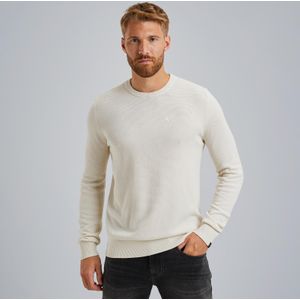 PME Legend Pullover Ecru - R-neck van Katoen Modal