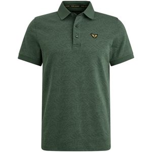 PE Legend Poloshirt Jacquard Jersey Olijfgroen
