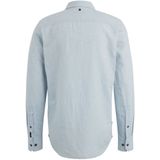 PME Legend Linnen Blend Overhemd - Lichtblauw - Regular-fit - Lange Mouw