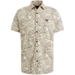 PME Legend - Overhemd - Crème - Katoen - Korte Mouw