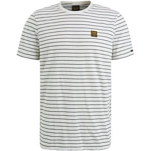 PME Legend T-Shirt Streep Wit - Korte Mouw - Modern-Fit