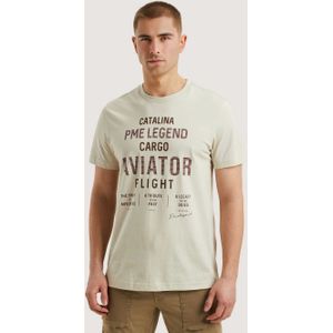PME Legend T-shirt Ecru - Regular Fit - Korte Mouw