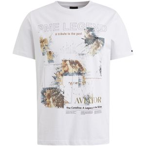 PME Legend Jersey T-Shirt Logo Weiß  - Größe XL