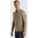 Vanguard - Trui Half Zip - Beige - Regular-fit - Katoen en Modal