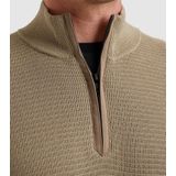 Vanguard - Trui Half Zip - Beige - Regular-fit - Katoen en Modal