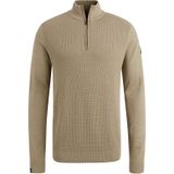 Vanguard - Trui Half Zip - Beige - Regular-fit - Katoen en Modal