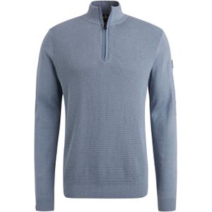 Vanguard Trui Blauw - Effen - Opstaande Kraag met Rits