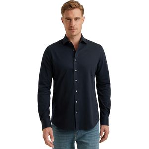 Vanguard Overhemd Donkerblauw Effen Lange Mouwen - Normale Fit