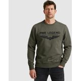 PME Legend Sweater Donkergroen - Lange Mouwen, Ronde Hals