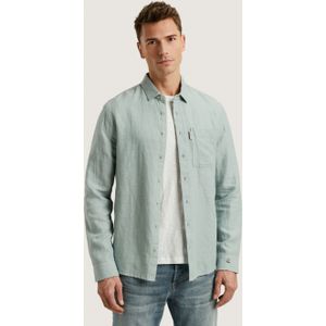 Cast Iron - Overhemd - Groen - Katoen-Linnen - Regular Fit