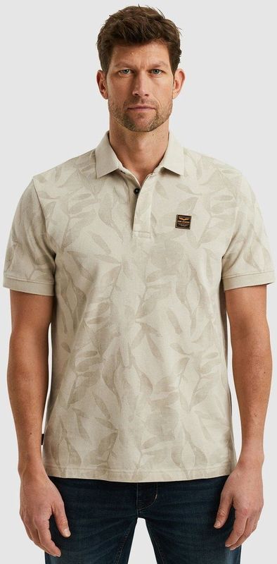 PME Legend Poloshirt Piqué Druck Beige - Größe XXL