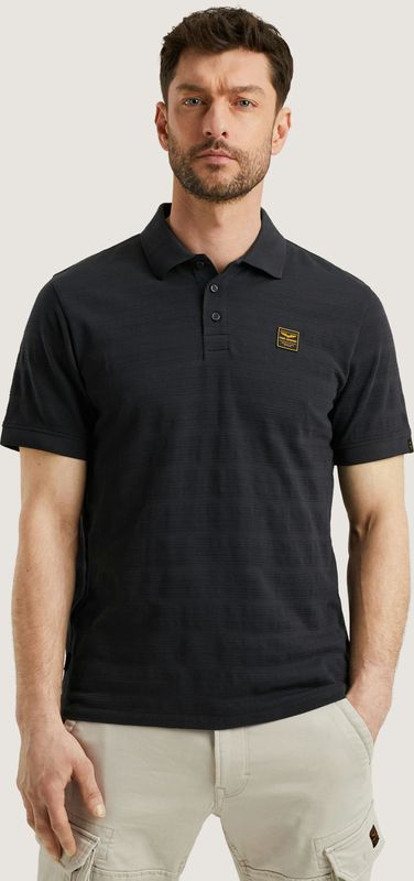 PME Legend - Polo Korte Mouw - Donkerblauw - Jersey - Gestreept