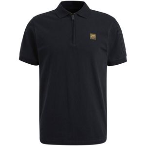 PME Legend Polo Donkerblauw - Korte Mouwen met Rits