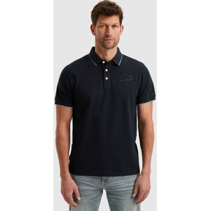 PME Legend - Poloshirt Piqué Logo - Blauw - Regular-fit - Korte Mouw