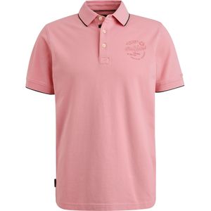 PME Legend - Poloshirt Piqué Logo - Roze - Regular-fit - Katoen en Stretch