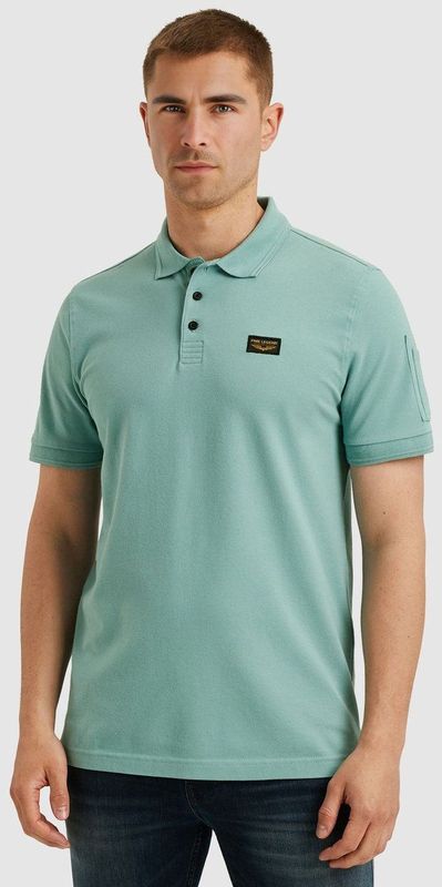 PME Legend - Poloshirt Trackway - Blauw - Katoen en Stretch - Regular-fit
