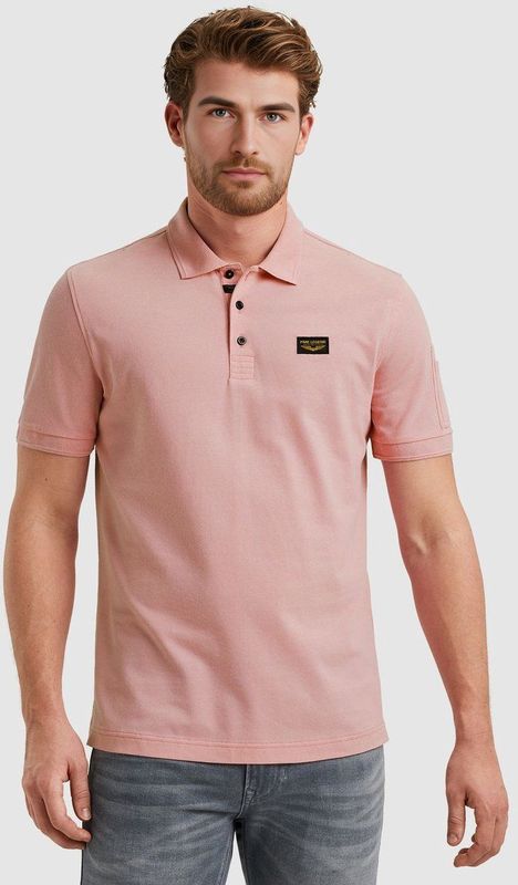 PME Legend - Poloshirt Trackway - Roze - Katoen en Stretch - Korte Mouw