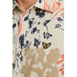 PME Legend - Overhemd - Licht Beige - Multicolor - 100% Katoen - Korte Mouwen