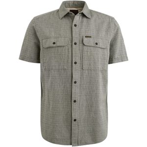 PME Legend Short Sleeve Overhemd Linnen Dobby Groen