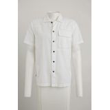 PME Legend - Short Sleeve Overhemd - Wit - Linnen Blend